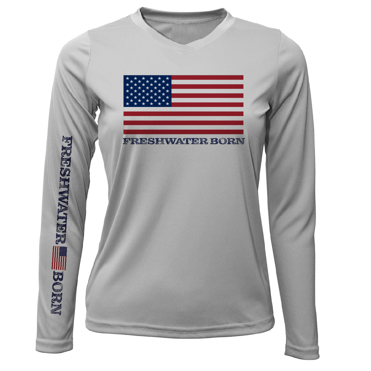 Saltwater Born Florida USA Freshwater Born Women's Long Sleeve UPF 50+ Dry-Fit Shirt