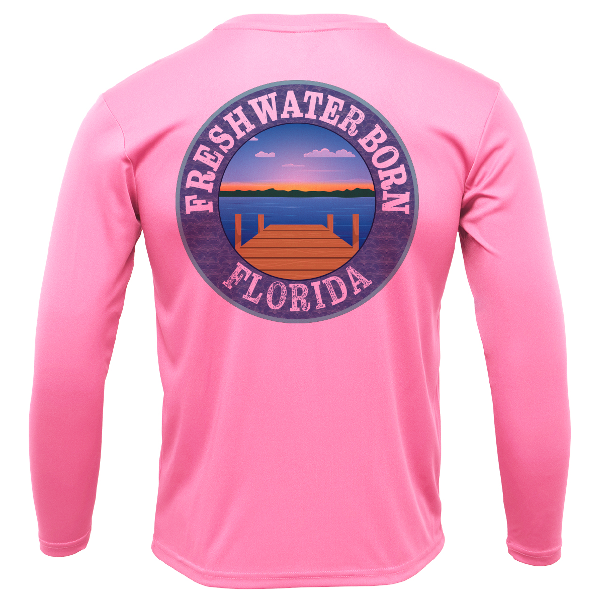 Saltwater Born Florida Freshwater Born Linear Logo Girl's Long Sleeve UPF 50+ Dry-Fit Shirt