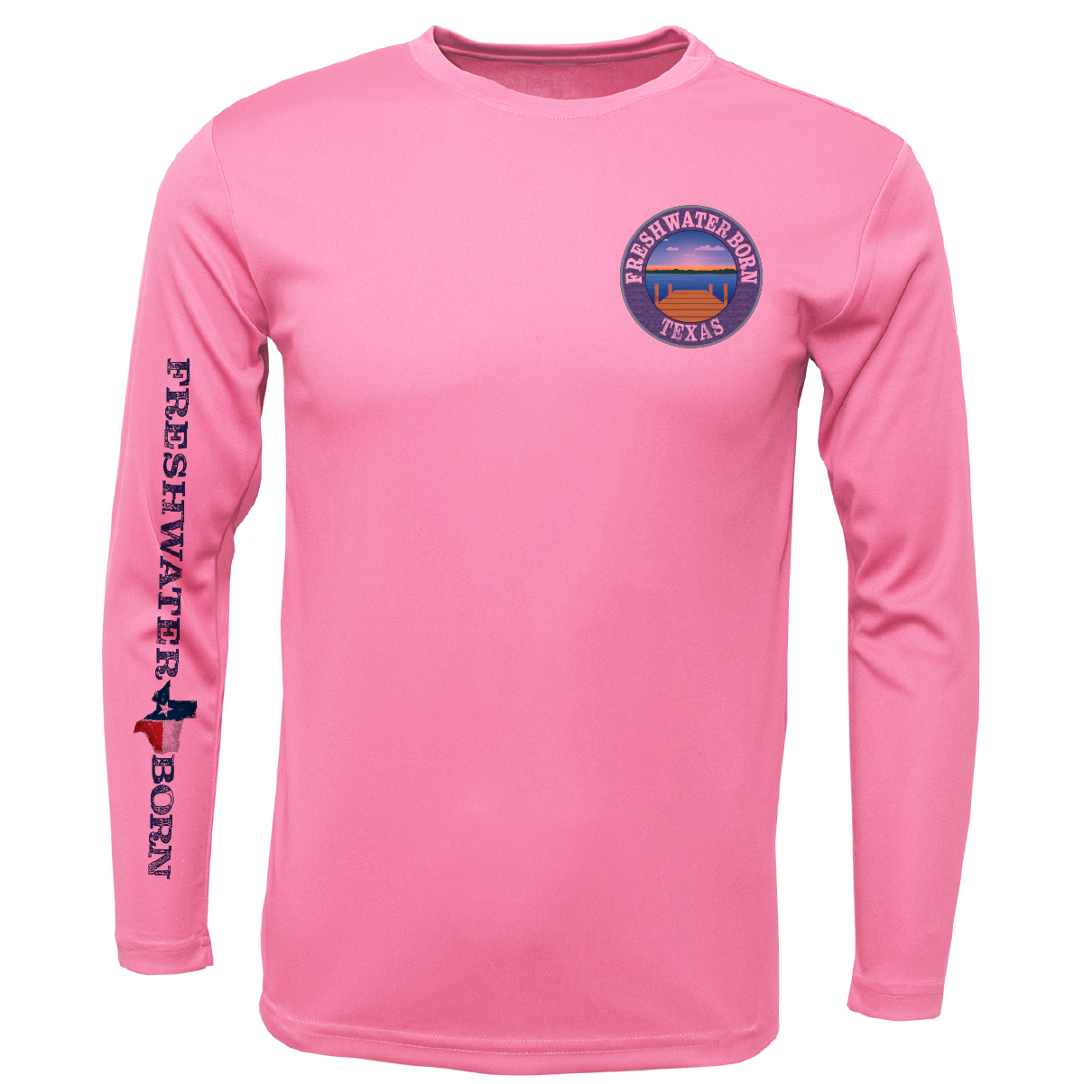 Saltwater Born Fort Worth Freshwater Born Girl's Long Sleeve UPF 50+ Dry-Fit Shirt