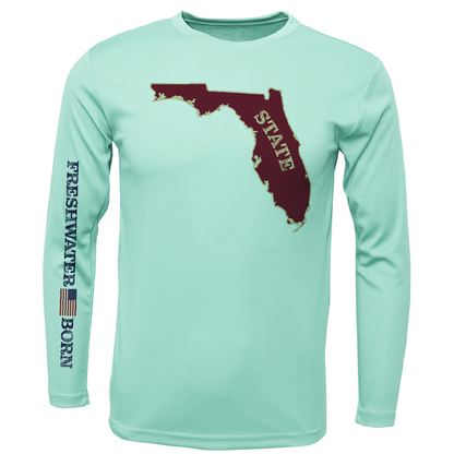 Saltwater Born Garnet and Gold Freshwater Born Men's Long Sleeve UPF 50+ Dry-Fit Shirt