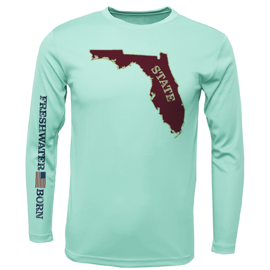 Saltwater Born Garnet and Gold Freshwater Born Men's Long Sleeve UPF 50+ Dry-Fit Shirt
