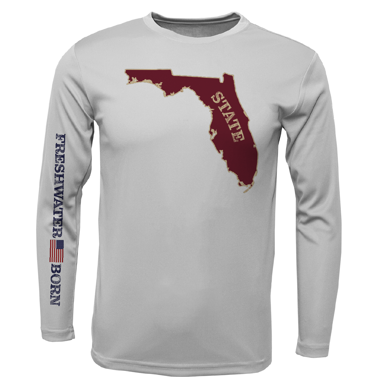 Saltwater Born Garnet and Gold Freshwater Born Men's Long Sleeve UPF 50+ Dry-Fit Shirt