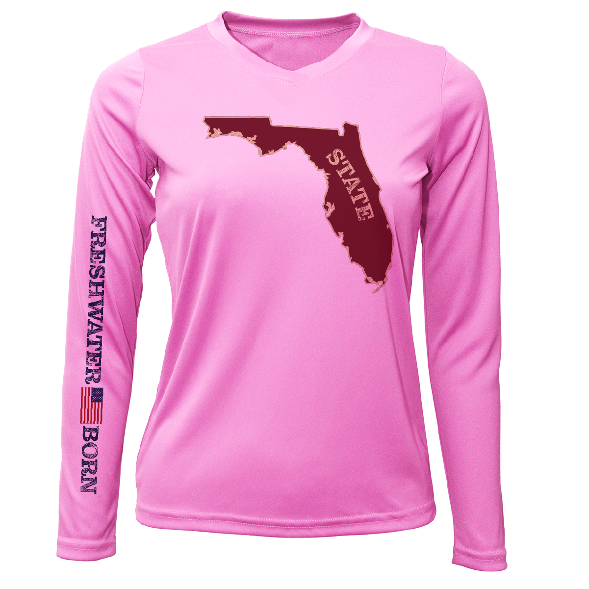 Saltwater Born Garnet and Gold Freshwater Born Women's Long Sleeve UPF 50+ Dry-Fit Shirt