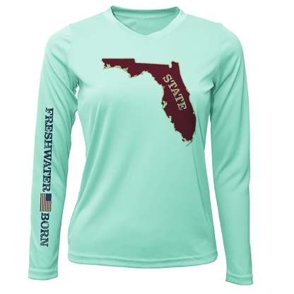 Saltwater Born Garnet and Gold Freshwater Born Women's Long Sleeve UPF 50+ Dry-Fit Shirt