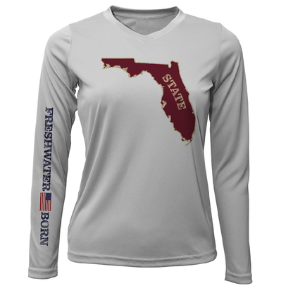 Saltwater Born Garnet and Gold Freshwater Born Women's Long Sleeve UPF 50+ Dry-Fit Shirt