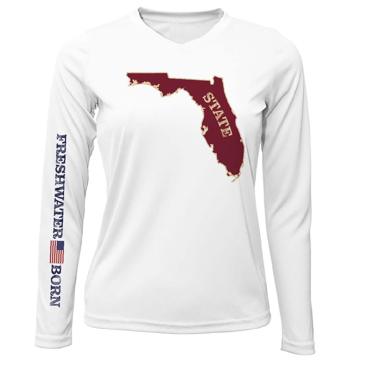 Saltwater Born Garnet and Gold Freshwater Born Women's Long Sleeve UPF 50+ Dry-Fit Shirt