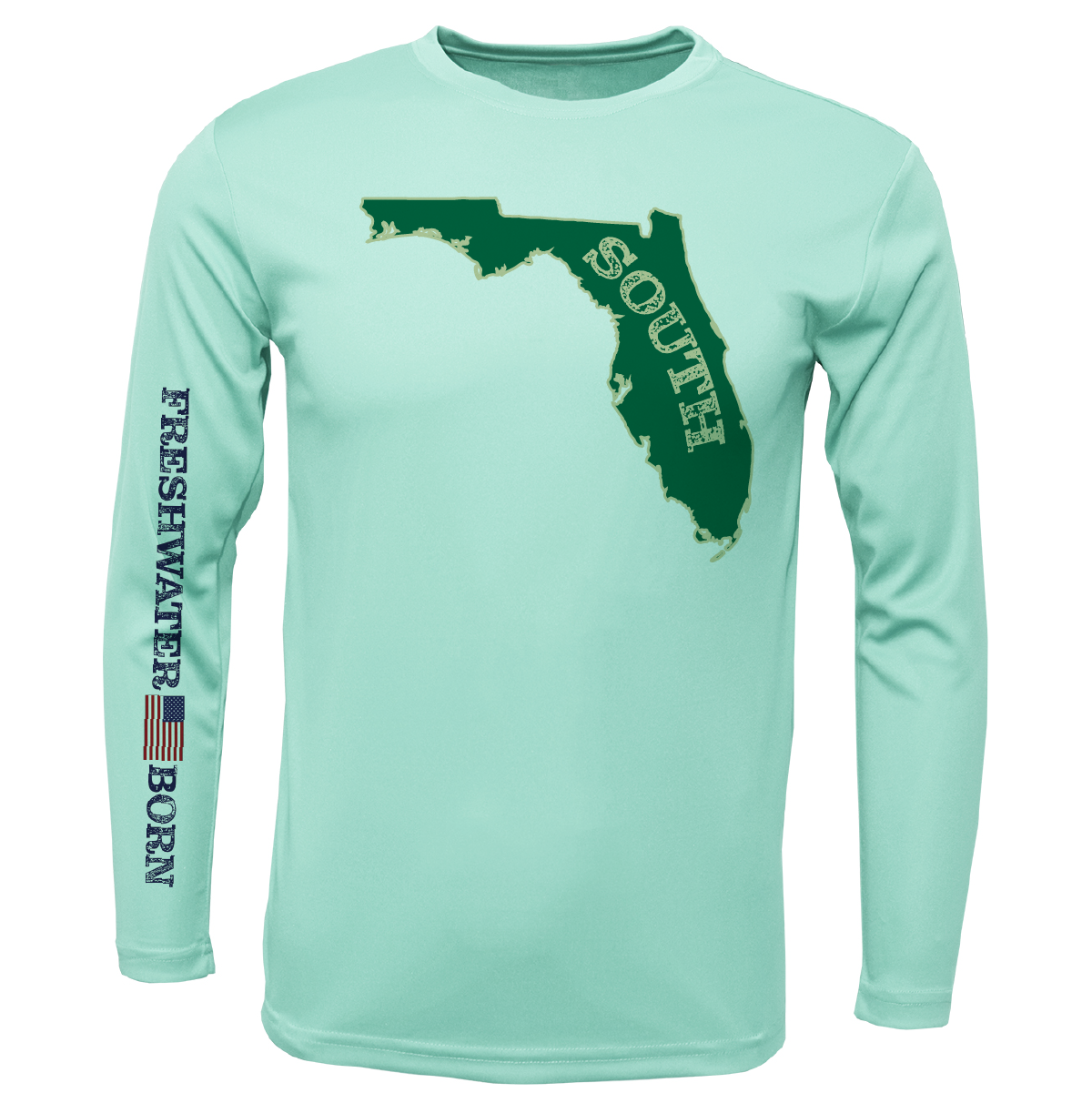 USF Green and Gold Freshwater Born Boy's Long Sleeve UPF 50+ Dry-Fit Shirt