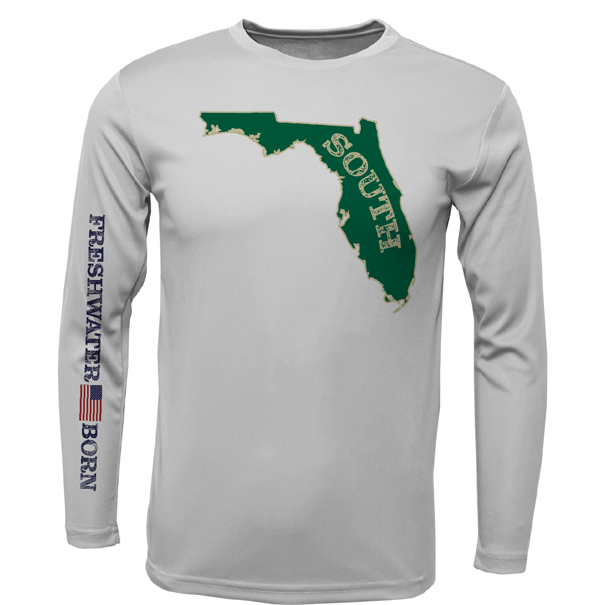 USF Green and Gold Freshwater Born Men's Long Sleeve UPF50+ Dry-Fit Shirt