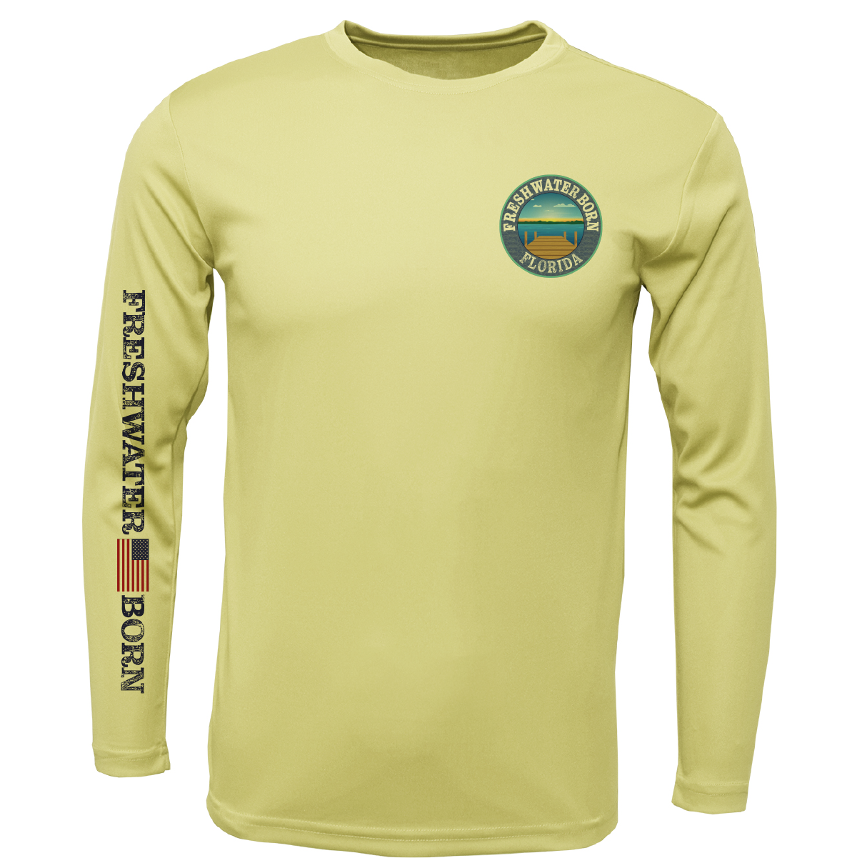 Saltwater Born Florida Freshwater Born Kraken Men's Long Sleeve UPF 50+ Dry-Fit Shirt