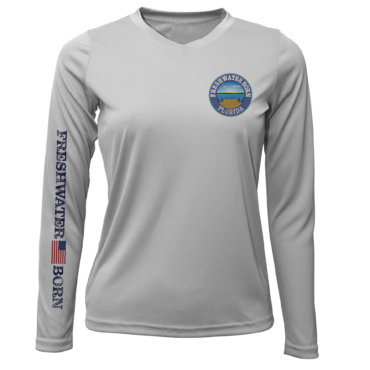 Saltwater Born Florida Freshwater Born Kraken Women's Long Sleeve UPF 50+ Dry-Fit Shirt