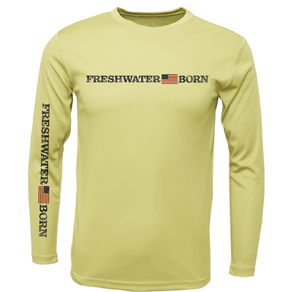 Saltwater Born Michigan Freshwater Born Linear Logo Men's Long Sleeve UPF 50+ Dry-Fit Shirt