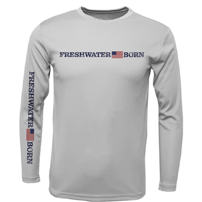 Saltwater Born Michigan Freshwater Born Linear Logo Men's Long Sleeve UPF 50+ Dry-Fit Shirt