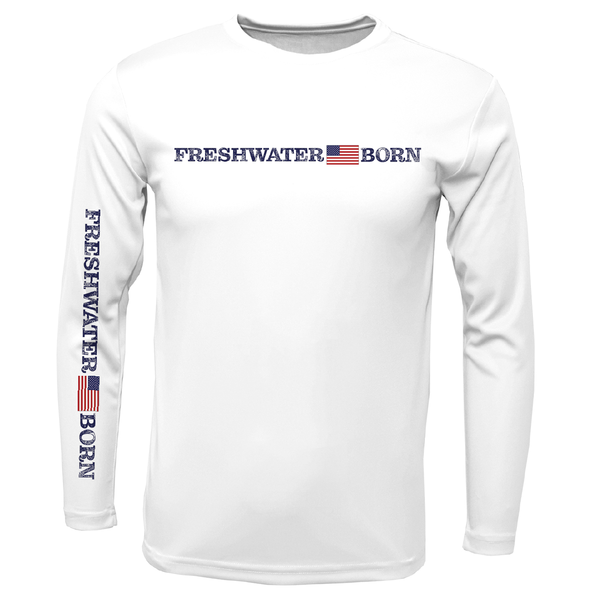 Saltwater Born Florida Freshwater Born Linear Logo Men's Long Sleeve UPF 50+ Dry-Fit Shirt