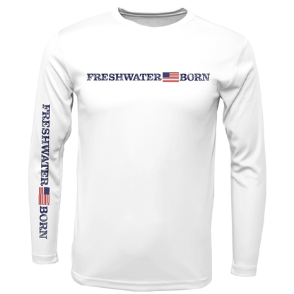 Saltwater Born Michigan Freshwater Born Linear Logo Men's Long Sleeve UPF 50+ Dry-Fit Shirt