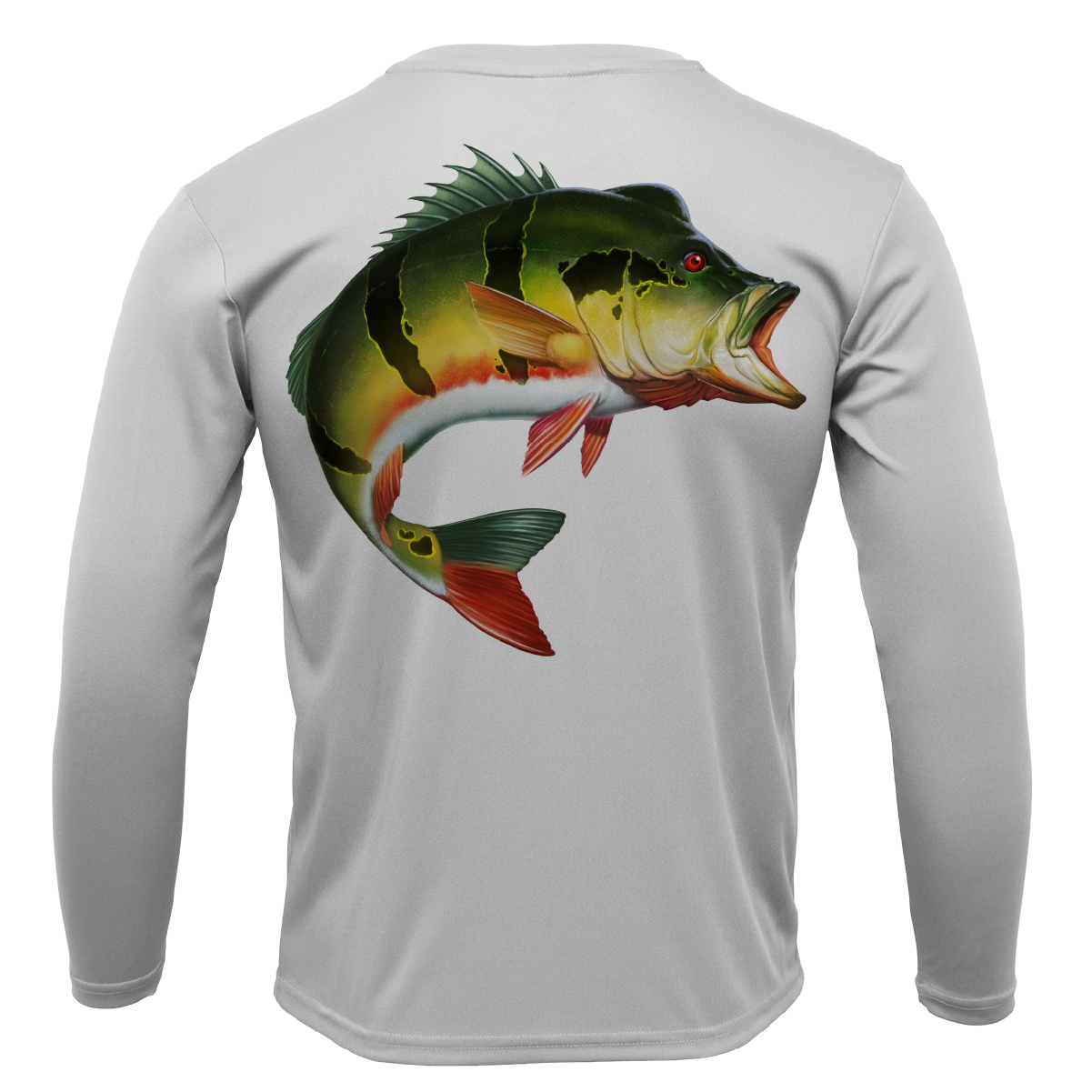 Saltwater Born Miami, FL Freshwater Born Peacock Bass Men's Long Sleeve UPF 50+ Dry-Fit Shirt