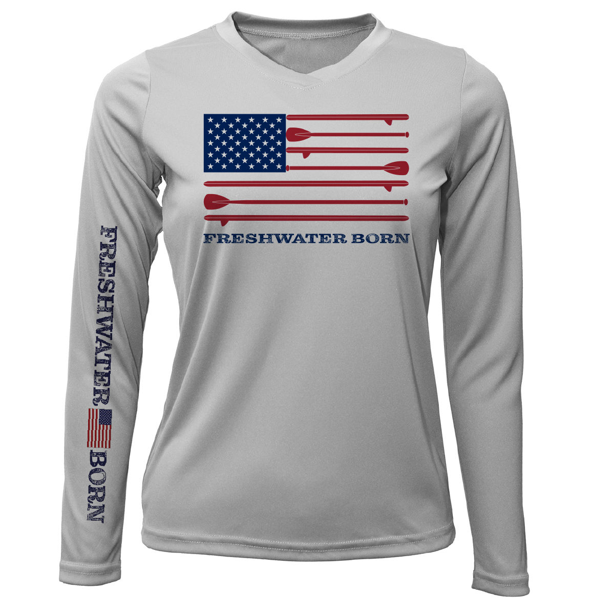 Saltwater Born Florida Freshwater Born SUP Flag Women's Long Sleeve UPF 50+ Dry-Fit Shirt