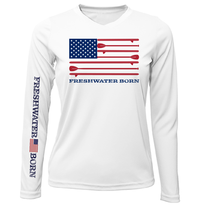 Saltwater Born Florida Freshwater Born SUP Flag Women's Long Sleeve UPF 50+ Dry-Fit Shirt