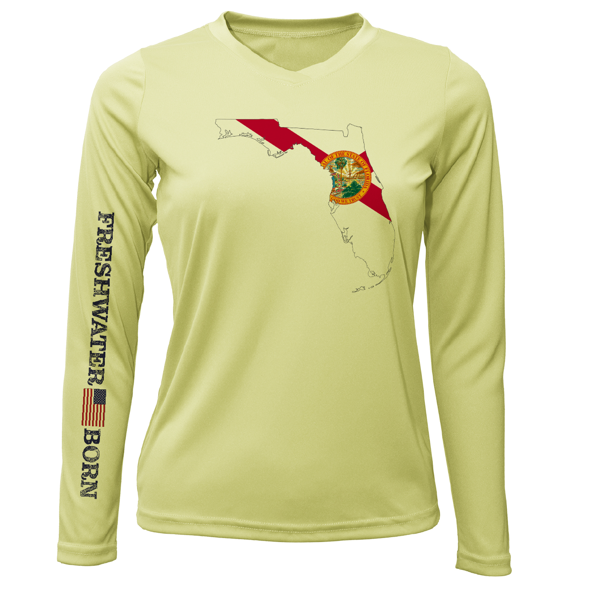 Saltwater Born State of Florida Freshwater Born Women's Long Sleeve UPF 50+ Dry-Fit Shirt