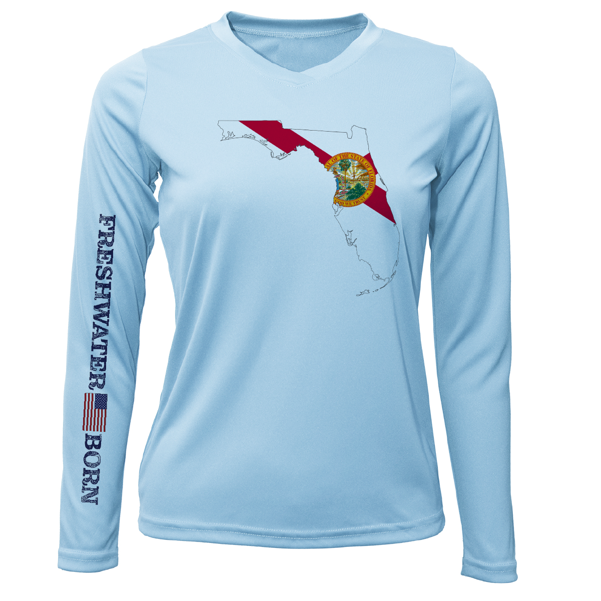 Saltwater Born State of Florida Freshwater Born Women's Long Sleeve UPF 50+ Dry-Fit Shirt
