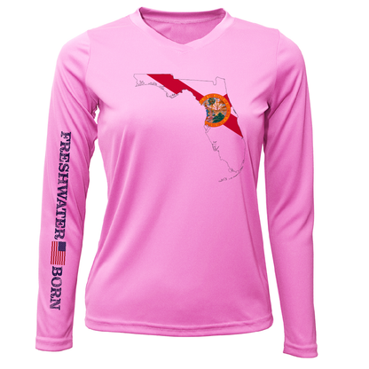 Saltwater Born State of Florida Freshwater Born Women's Long Sleeve UPF 50+ Dry-Fit Shirt