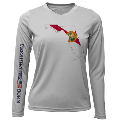 Saltwater Born State of Florida Freshwater Born Women's Long Sleeve UPF 50+ Dry-Fit Shirt