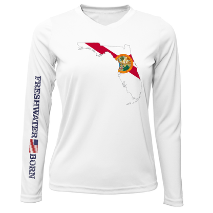 Saltwater Born State of Florida Freshwater Born Women's Long Sleeve UPF 50+ Dry-Fit Shirt