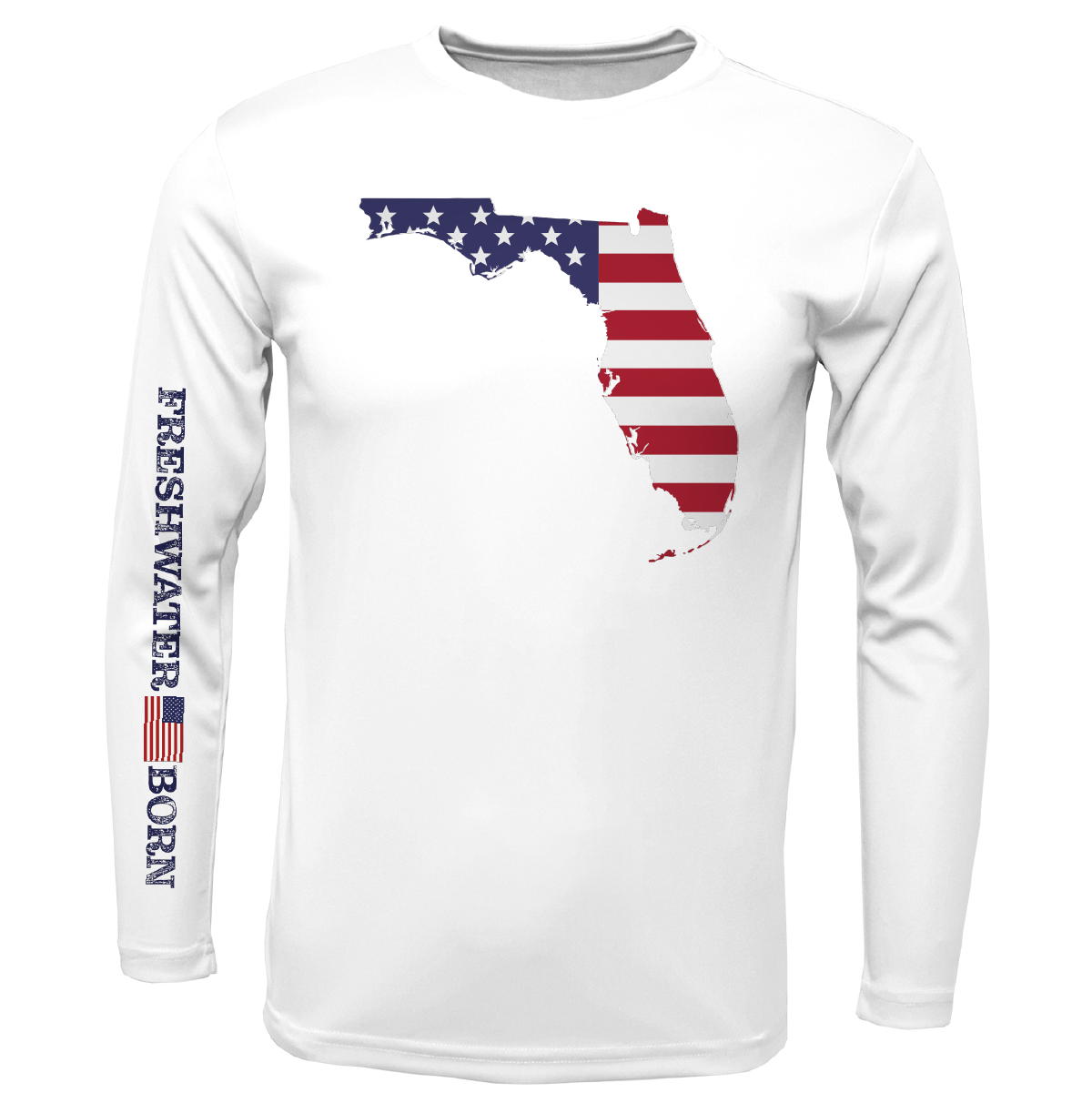 State of Florida USA Freshwater Born Boy's Long Sleeve UPF 50+ Dry-Fit Shirt