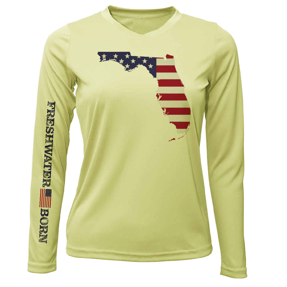 Saltwater Born State of Florida USA Freshwater Born Women's Long Sleeve UPF 50+ Dry-Fit Shirt