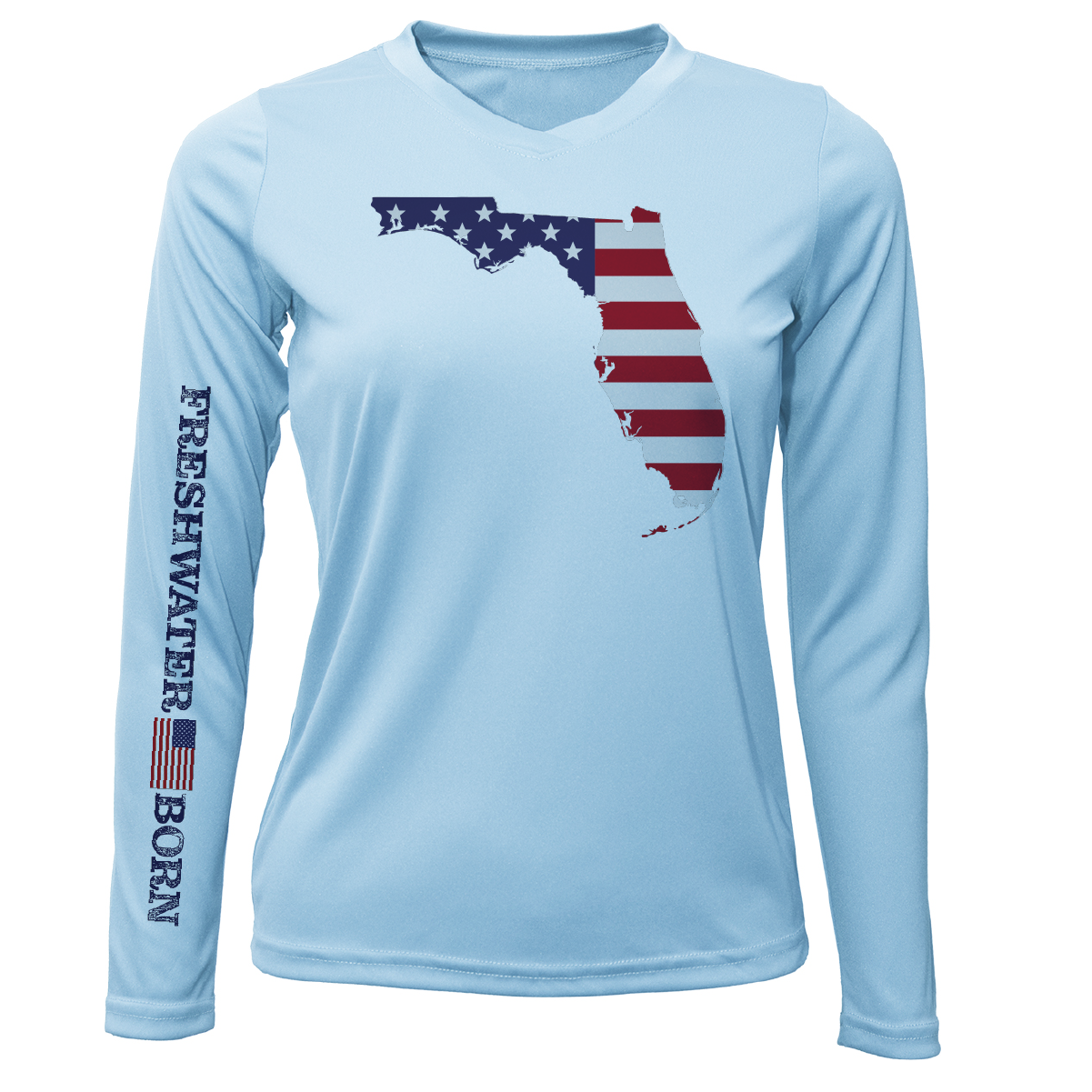 Saltwater Born State of Florida USA Freshwater Born Women's Long Sleeve UPF 50+ Dry-Fit Shirt