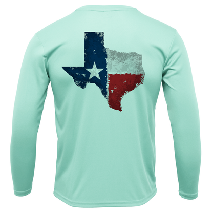 Saltwater Born Lake Travis Freshwater Born State of Texas Men's Long Sleeve UPF 50+ Dry-Fit Shirt