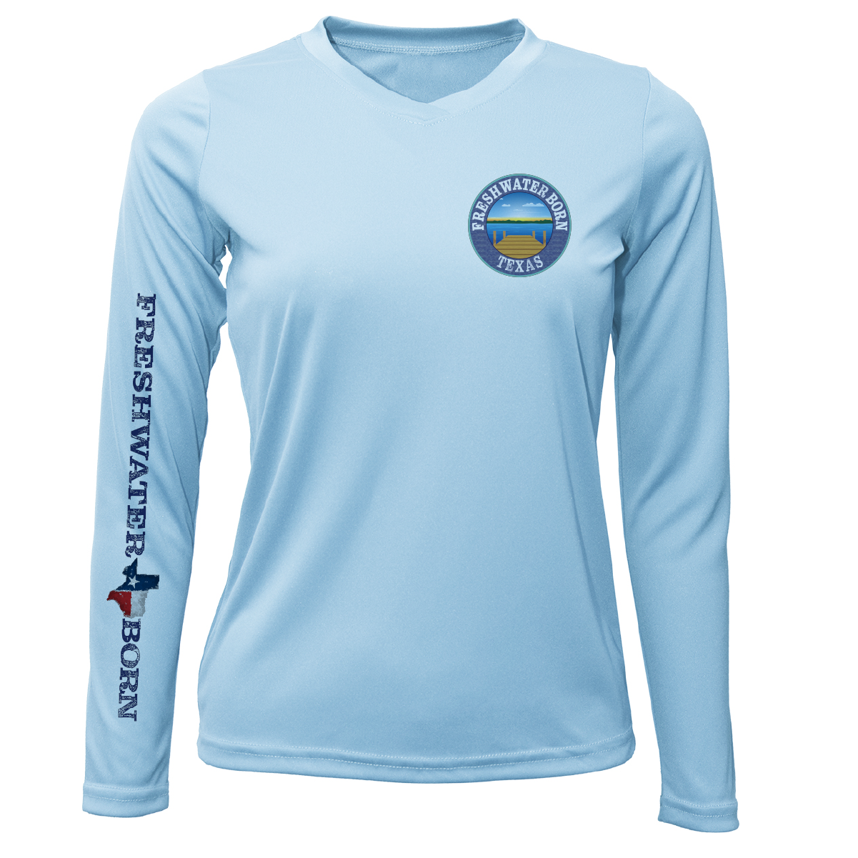 Saltwater Born State of Texas Freshwater Born Women's Long Sleeve UPF 50+ Dry-Fit Shirt