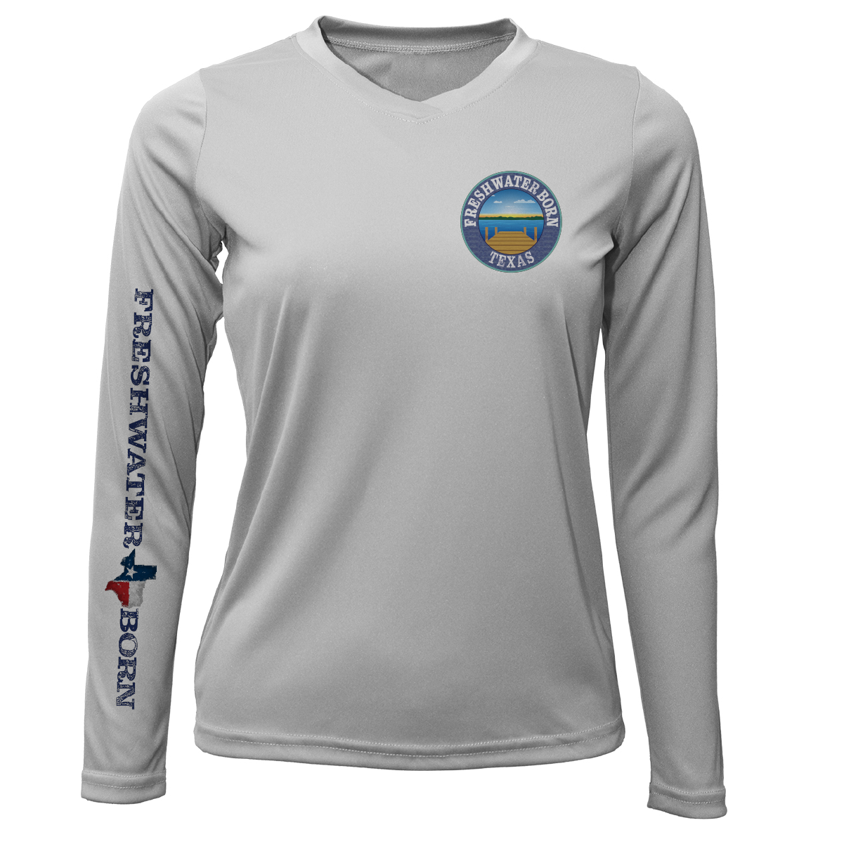 Saltwater Born State of Texas Freshwater Born Women's Long Sleeve UPF 50+ Dry-Fit Shirt