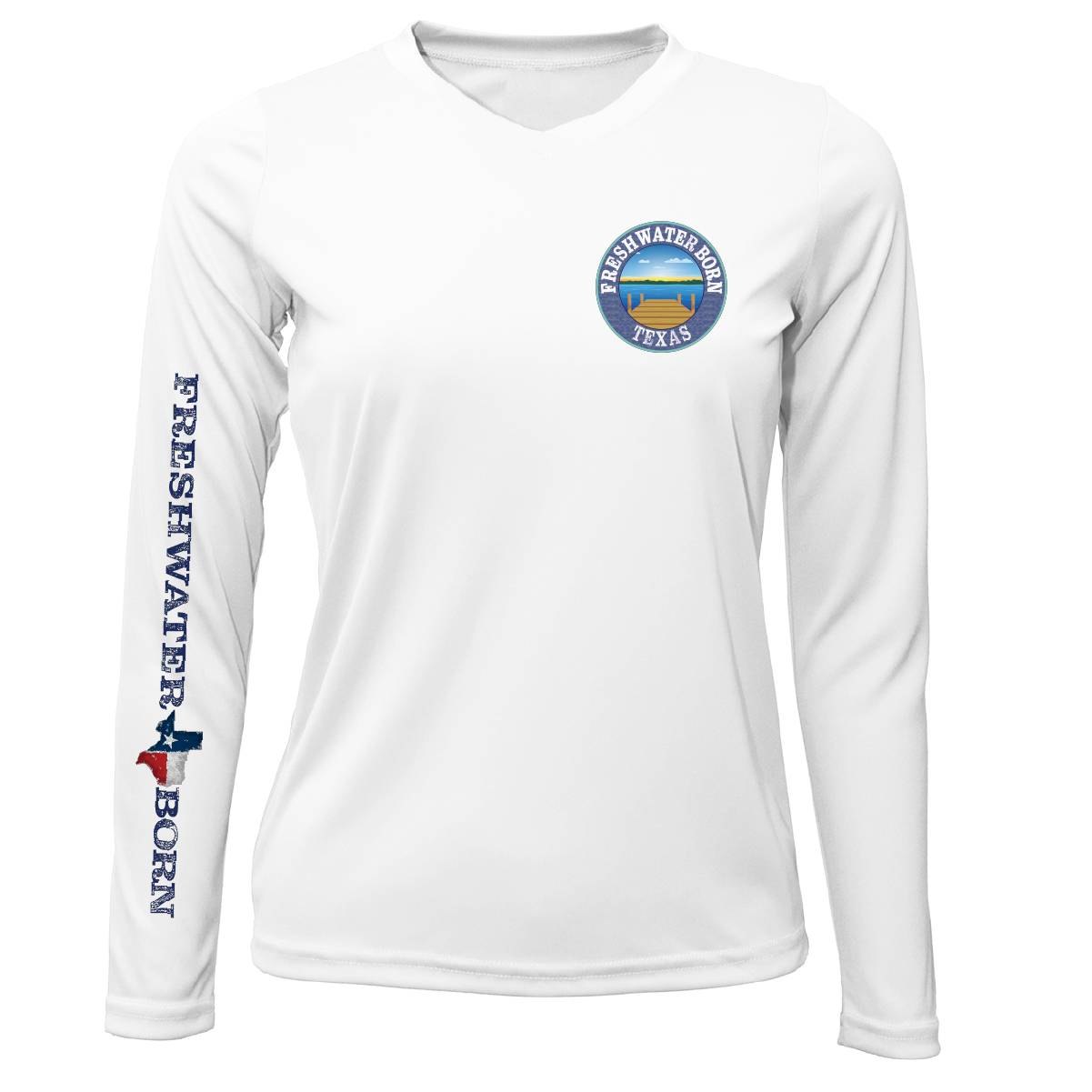Saltwater Born State of Texas Freshwater Born Women's Long Sleeve UPF 50+ Dry-Fit Shirt