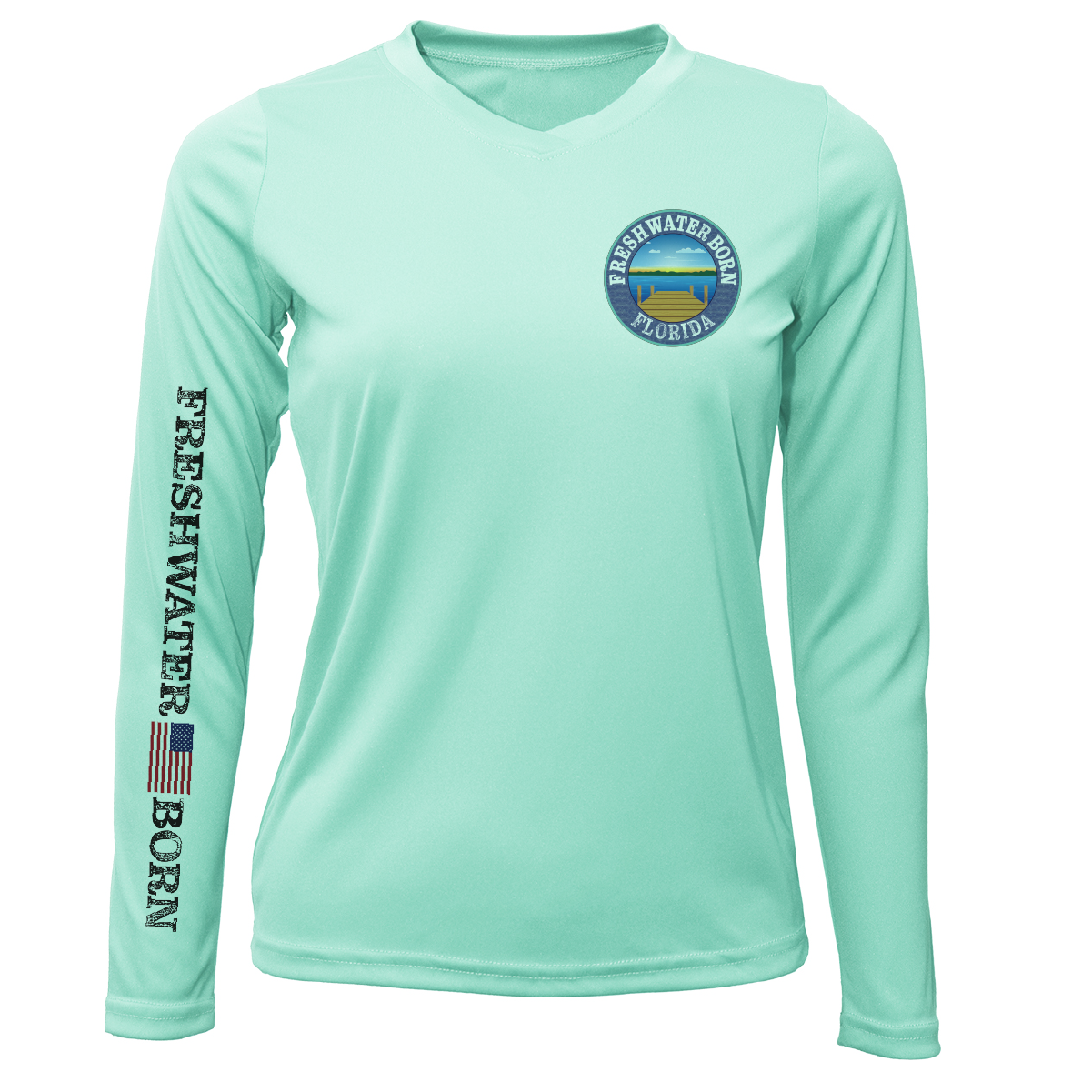 Saltwater Born Florida Freshwater Born "Surrender The Booty" Women's Long Sleeve UPF 50+ Dry-Fit Shirt