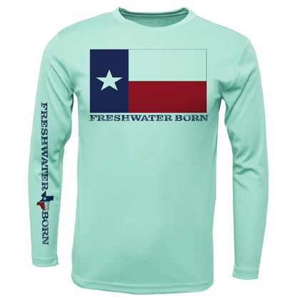 Texas Flag Freshwater Born Men's Long Sleeve UPF 50+ Dry-Fit Shirt