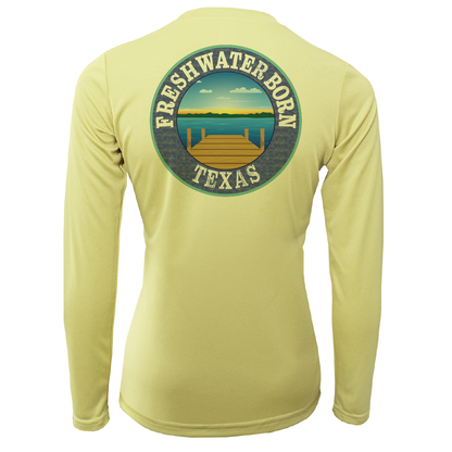 Saltwater Born Texas USA Freshwater Born Women's Long Sleeve UPF 50+ Dry-Fit Shirt