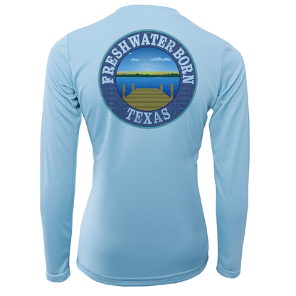 Saltwater Born Texas Freshwater Born Linear Logo Women's Long Sleeve UPF 50+ Dry-Fit Shirt