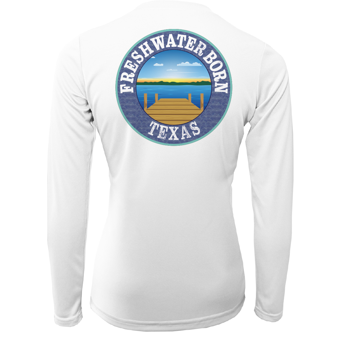 Saltwater Born Texas Freshwater Born Linear Logo Women's Long Sleeve UPF 50+ Dry-Fit Shirt
