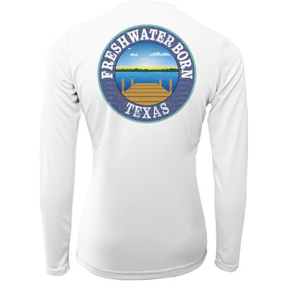 Saltwater Born Texas Freshwater Born Linear Logo Women's Long Sleeve UPF 50+ Dry-Fit Shirt