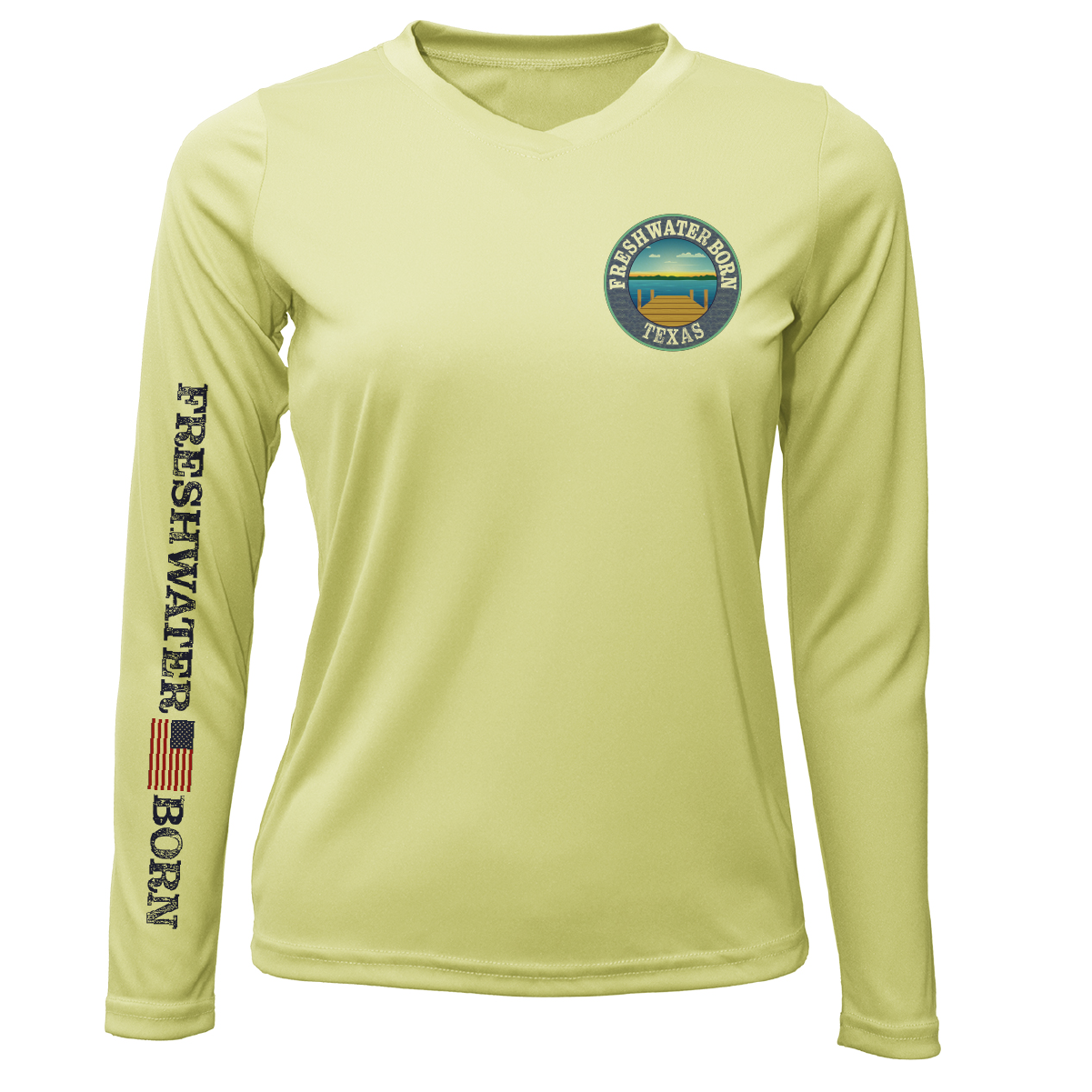 Saltwater Born Texas Freshwater Born Largemouth Bass Women's Long Sleeve UPF 50+ Dry-Fit Shirt
