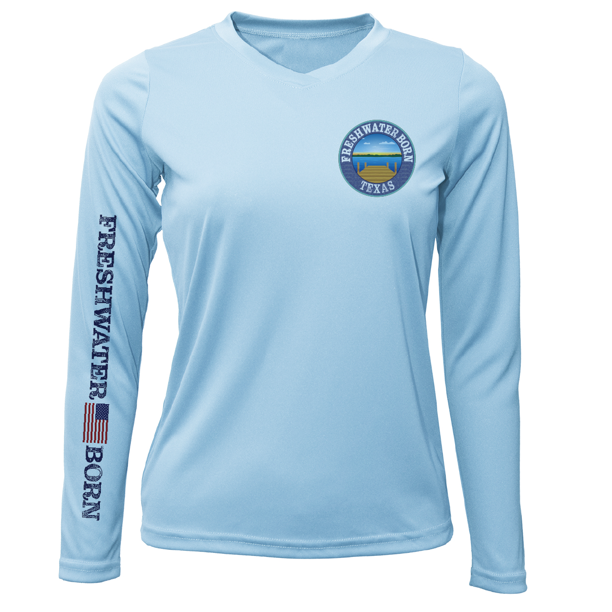 Saltwater Born Texas Freshwater Born Largemouth Bass Women's Long Sleeve UPF 50+ Dry-Fit Shirt