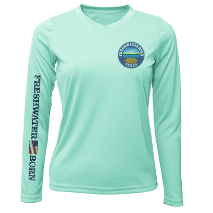 Saltwater Born Texas Freshwater Born Largemouth Bass Women's Long Sleeve UPF 50+ Dry-Fit Shirt