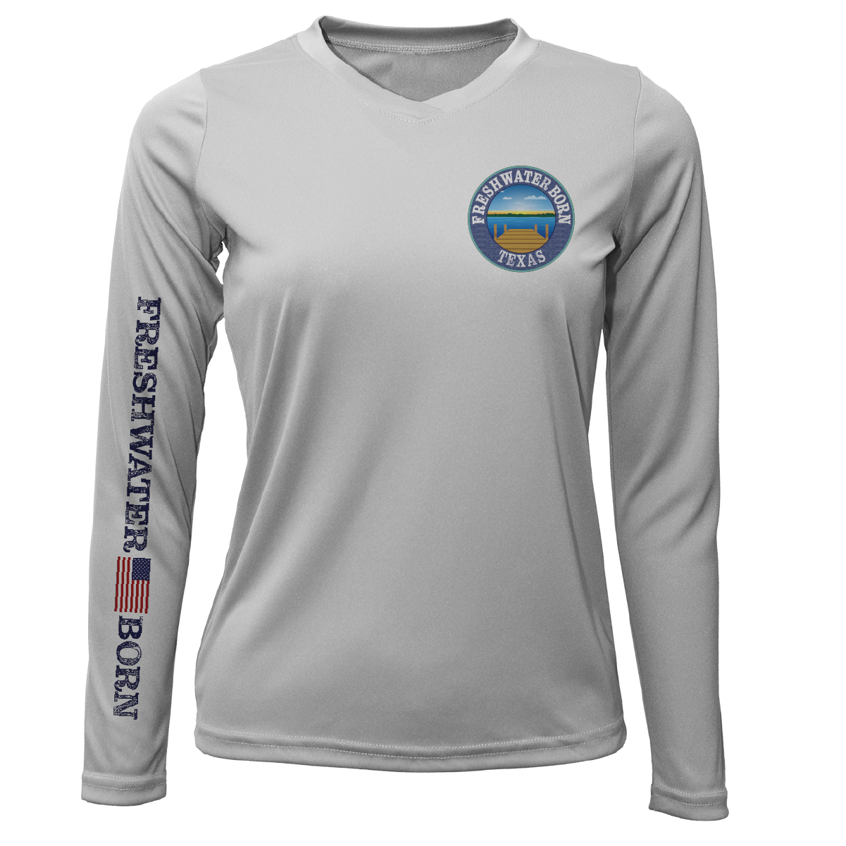 Saltwater Born Texas Freshwater Born Largemouth Bass Women's Long Sleeve UPF 50+ Dry-Fit Shirt