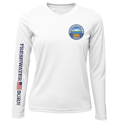 Saltwater Born Texas Freshwater Born Largemouth Bass Women's Long Sleeve UPF 50+ Dry-Fit Shirt