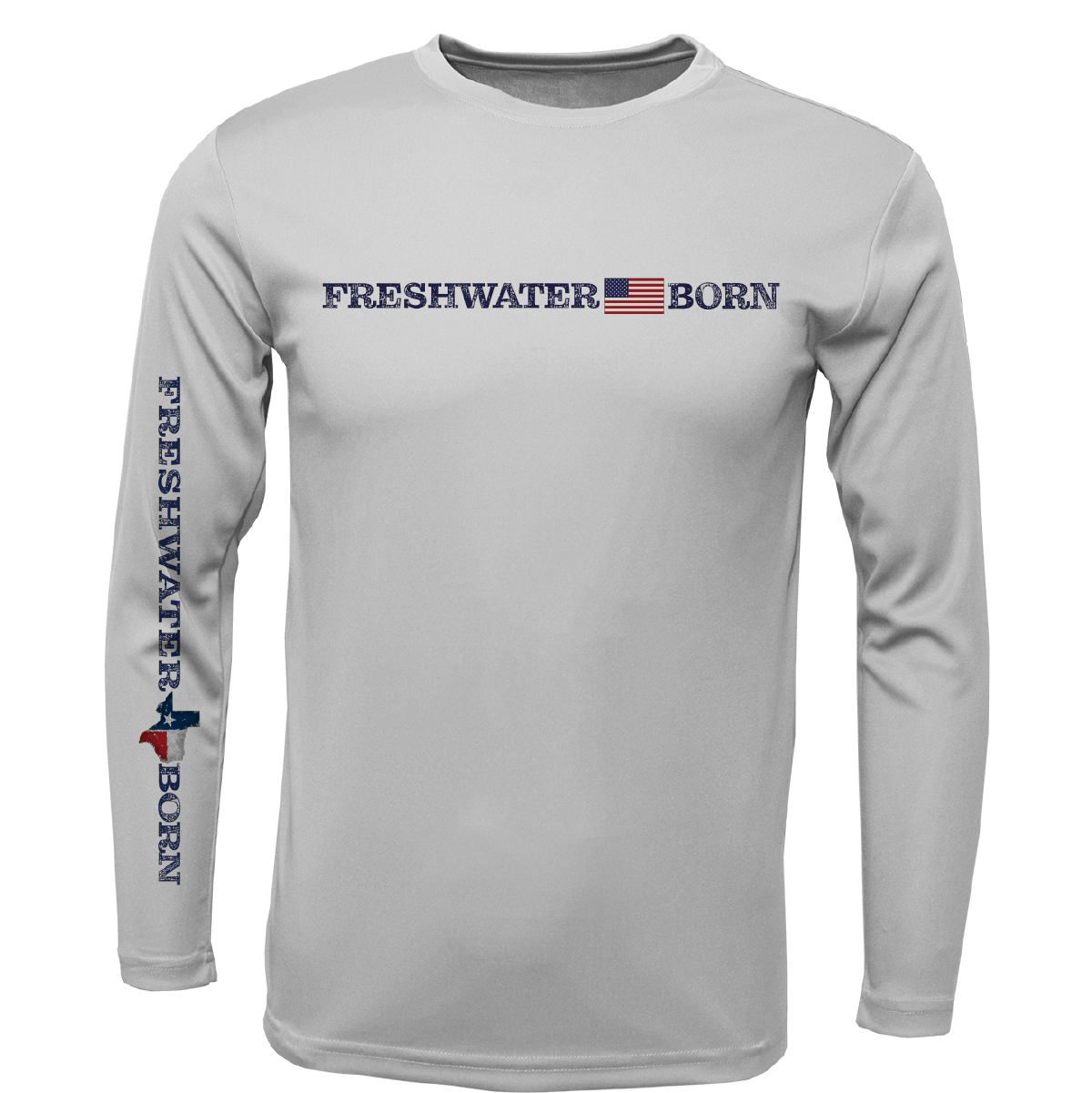 Texas Freshwater Born Linear Logo Men's Long Sleeve UPF 50+ Dry-Fit Shirt