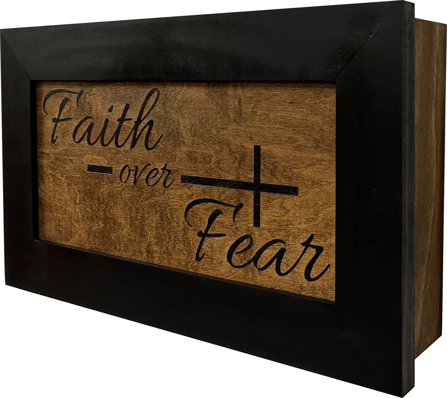 Bellewood Designs - Faith Over Fear Wall-Mounted Secure Gun Cabinet