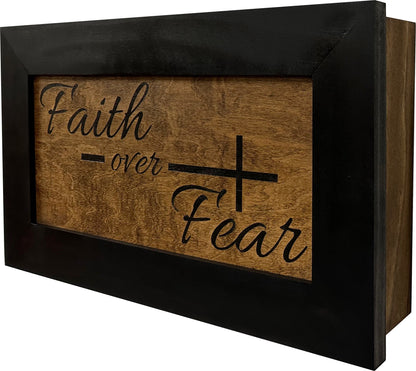 Bellewood Designs - Faith Over Fear Wall-Mounted Secure Gun Cabinet