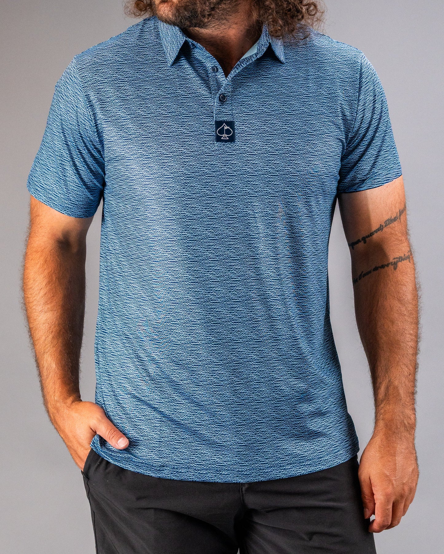 Pins and Aces Squiggle Blue