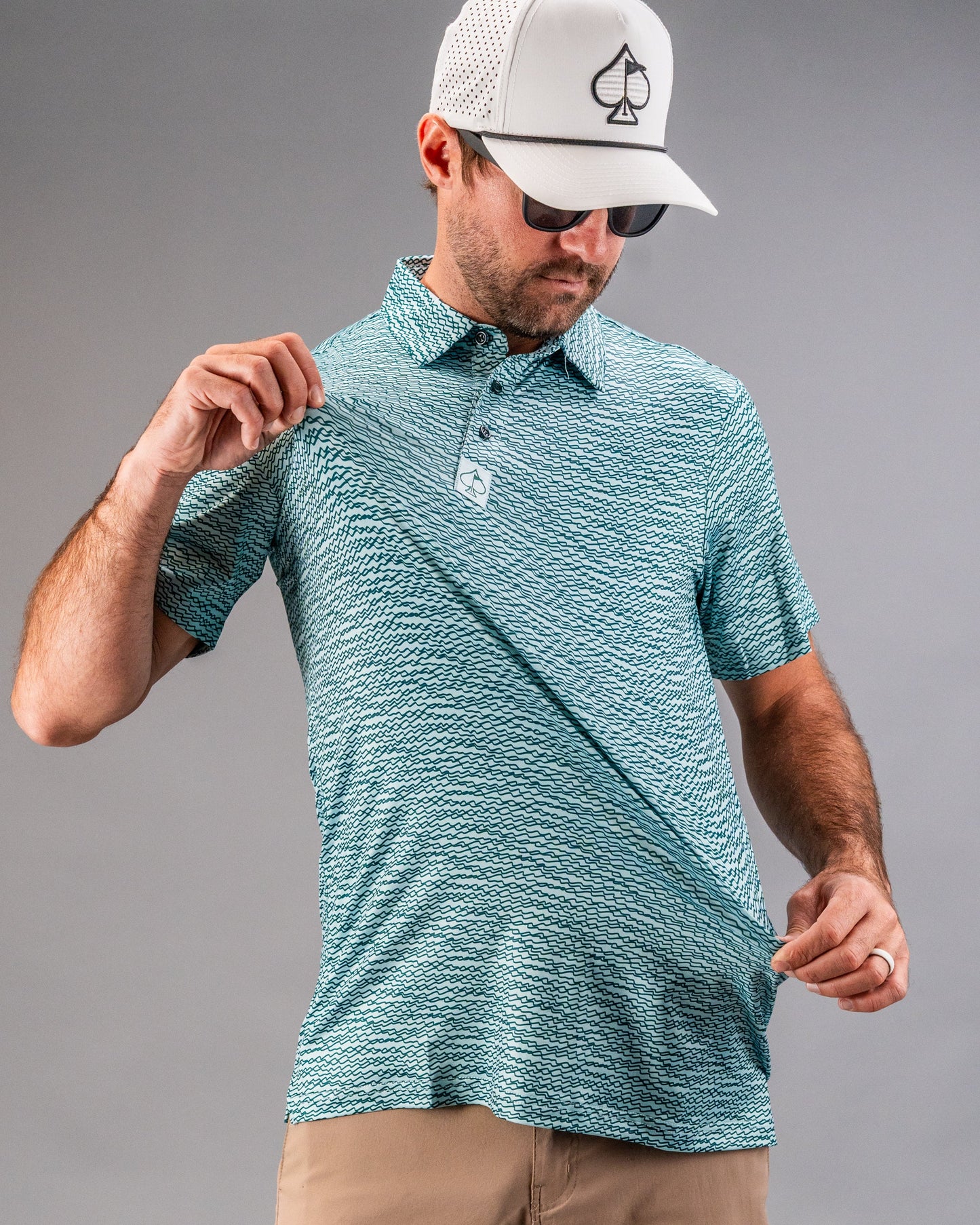 Pins and Aces Squiggle Teal