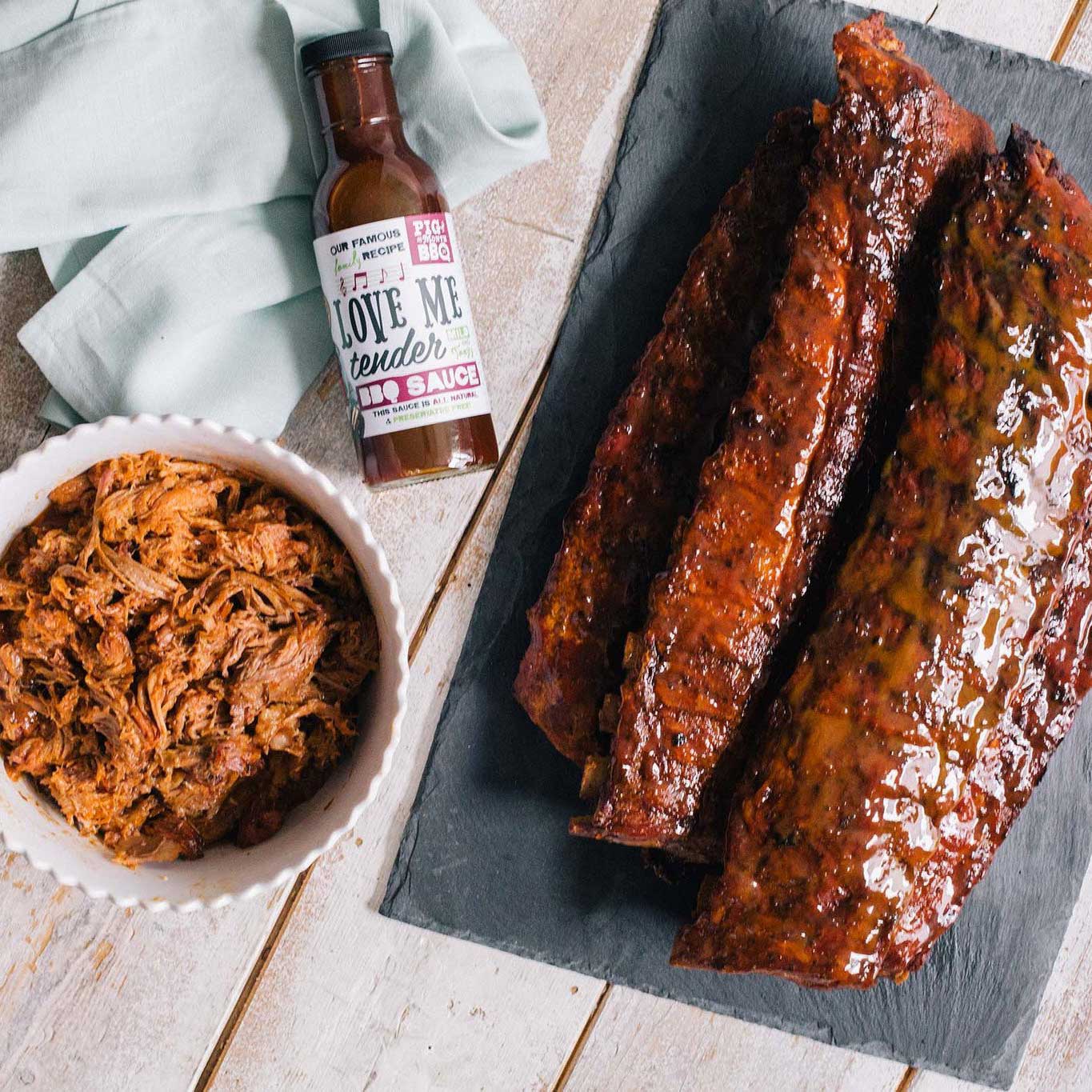 Pig of the Month BBQ Family Dinner Delivered:  Meats For 6